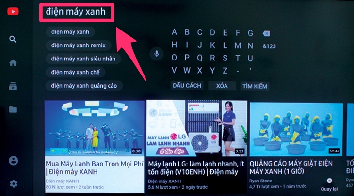 Tìm kiếm bằng giọng nói trên Smart tivi Samsung